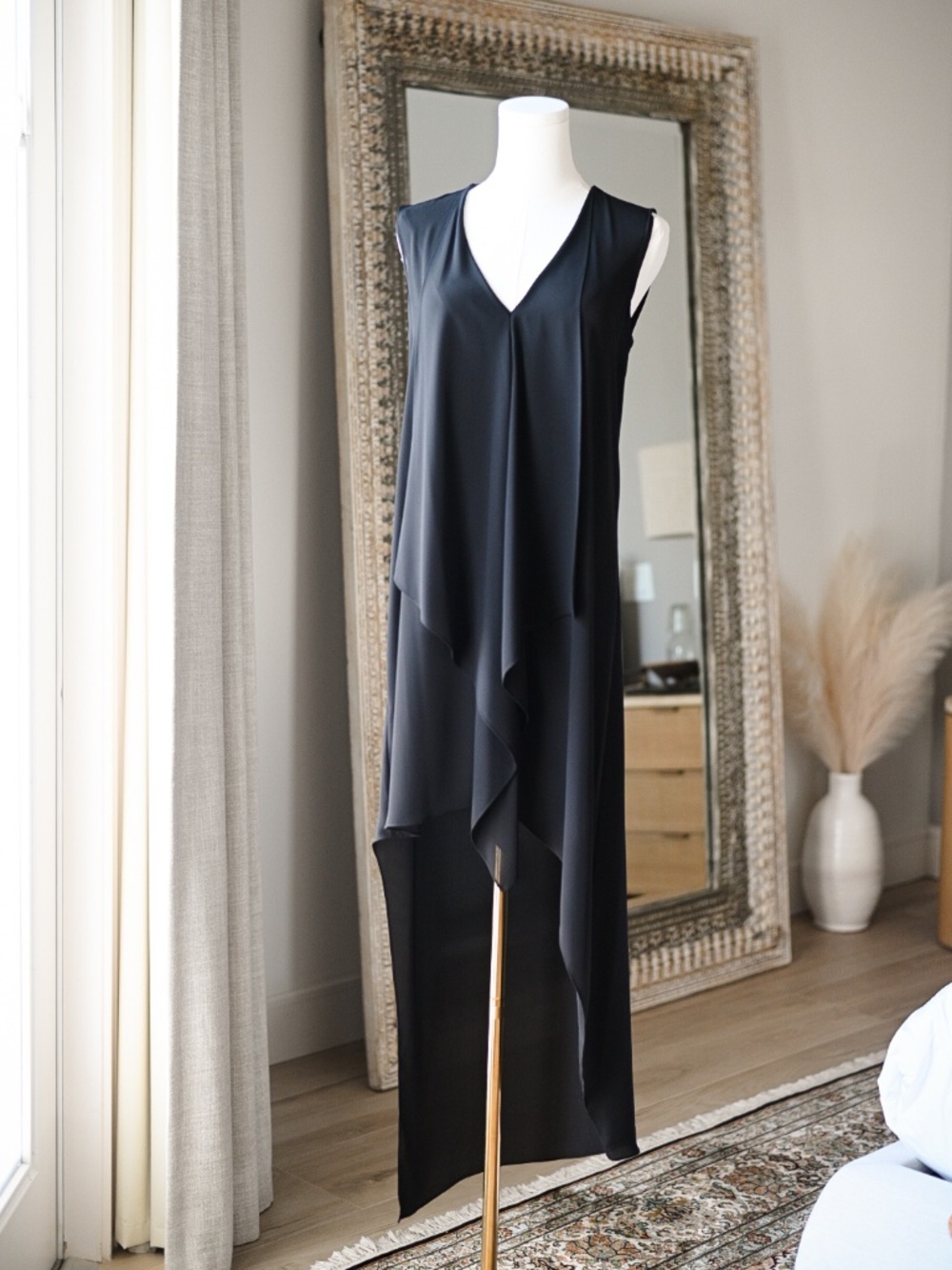 🖤 BCBGMAXAZRIA Black Asymmetrical Dress – XXS